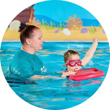 4 Older girl kickboard circle - JUMP! Swim Schools